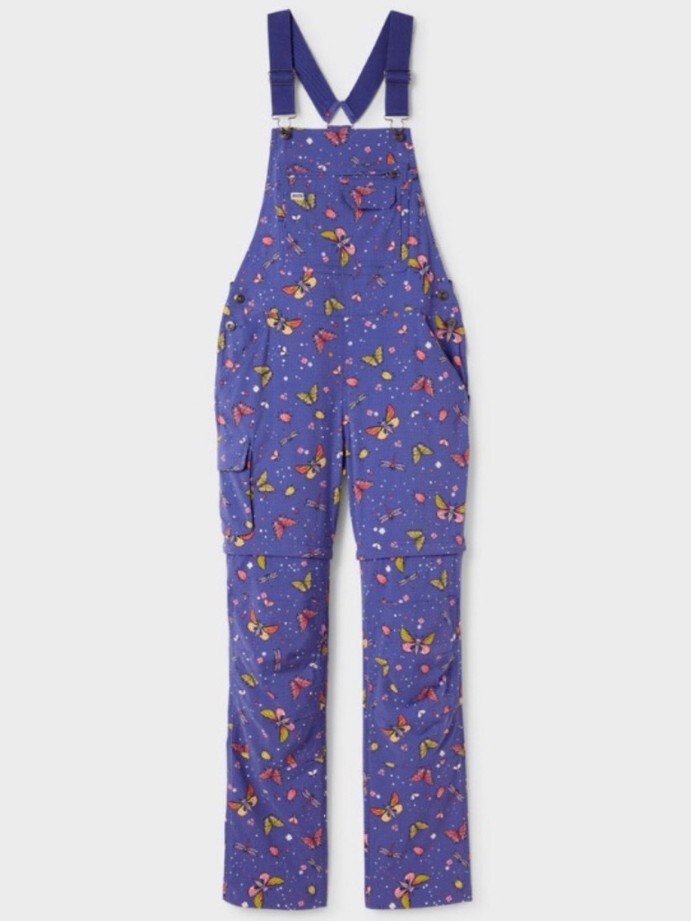 NWT Duluth Medium Heirloom Gardening Convertible Overalls Indigo Backyard Bugs - Picture 9 of 11